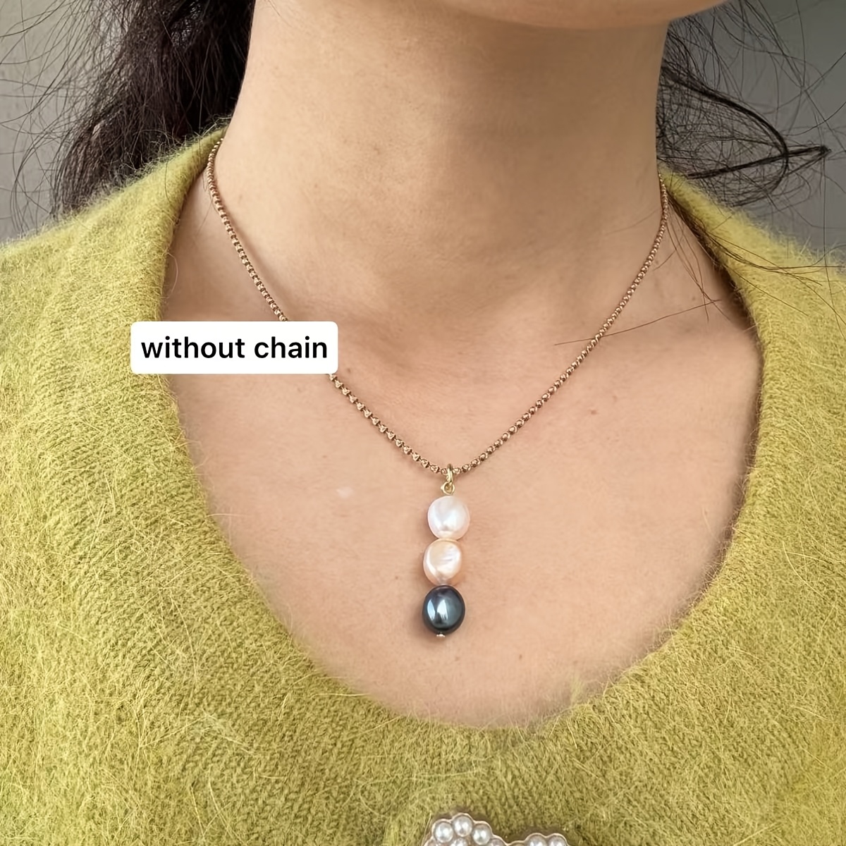 Natural Freshwater Pearls Necklace Pendant, Irregular Shape